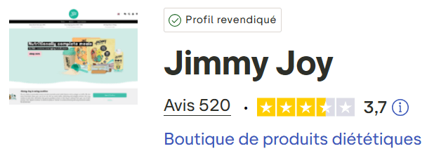 Avis Trustpilot Jimmy Joy