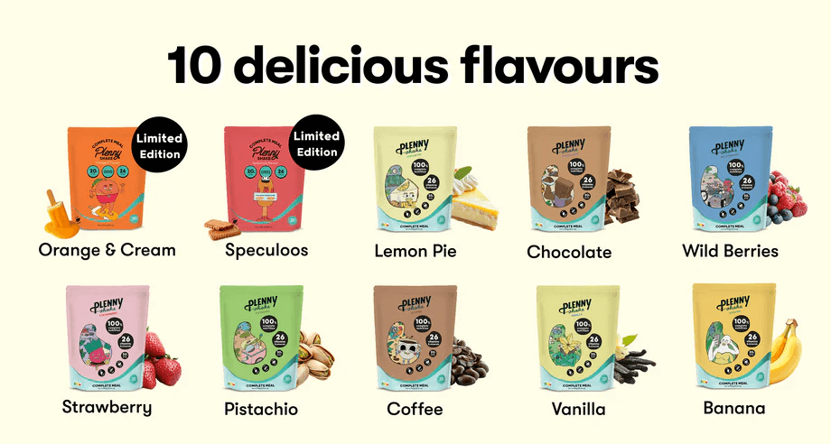 Les différentes saveurs des Plenny Shake Jimmy Joy