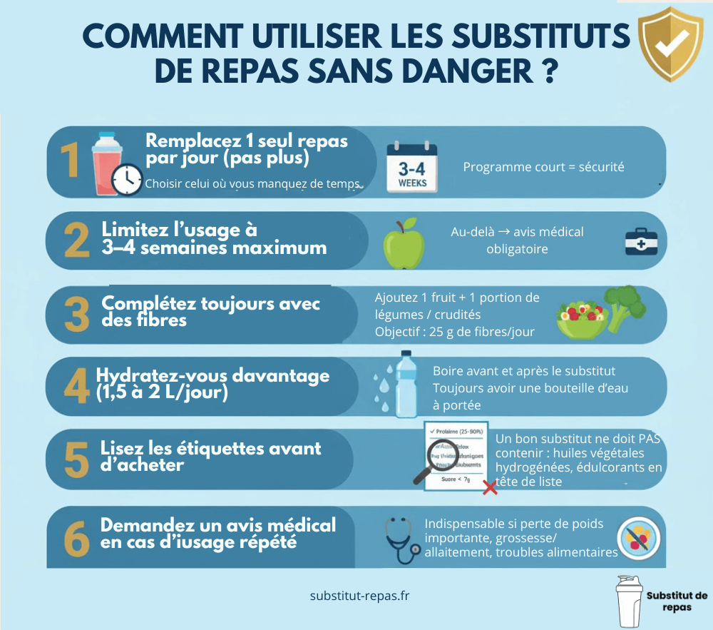 Utiliser des substitut de repas sans danger