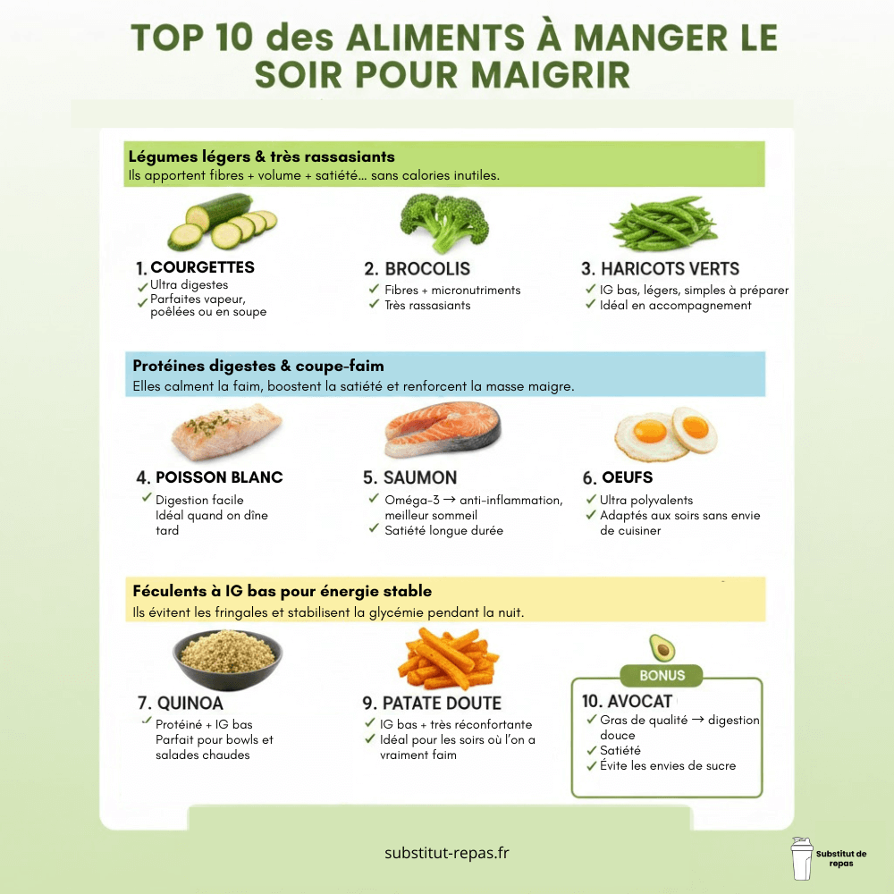 Top des aliments à manger le soir pour maigrir