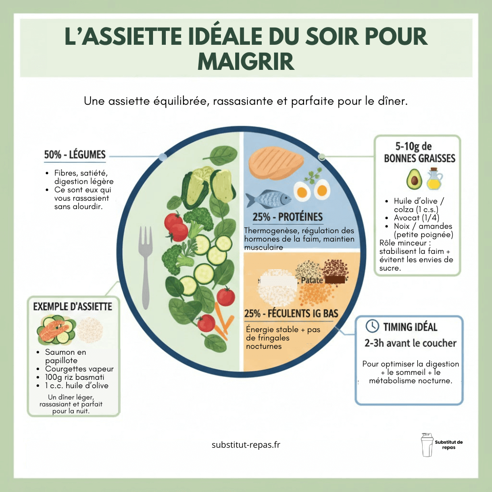 Assiette idéale du soir pour maigrir