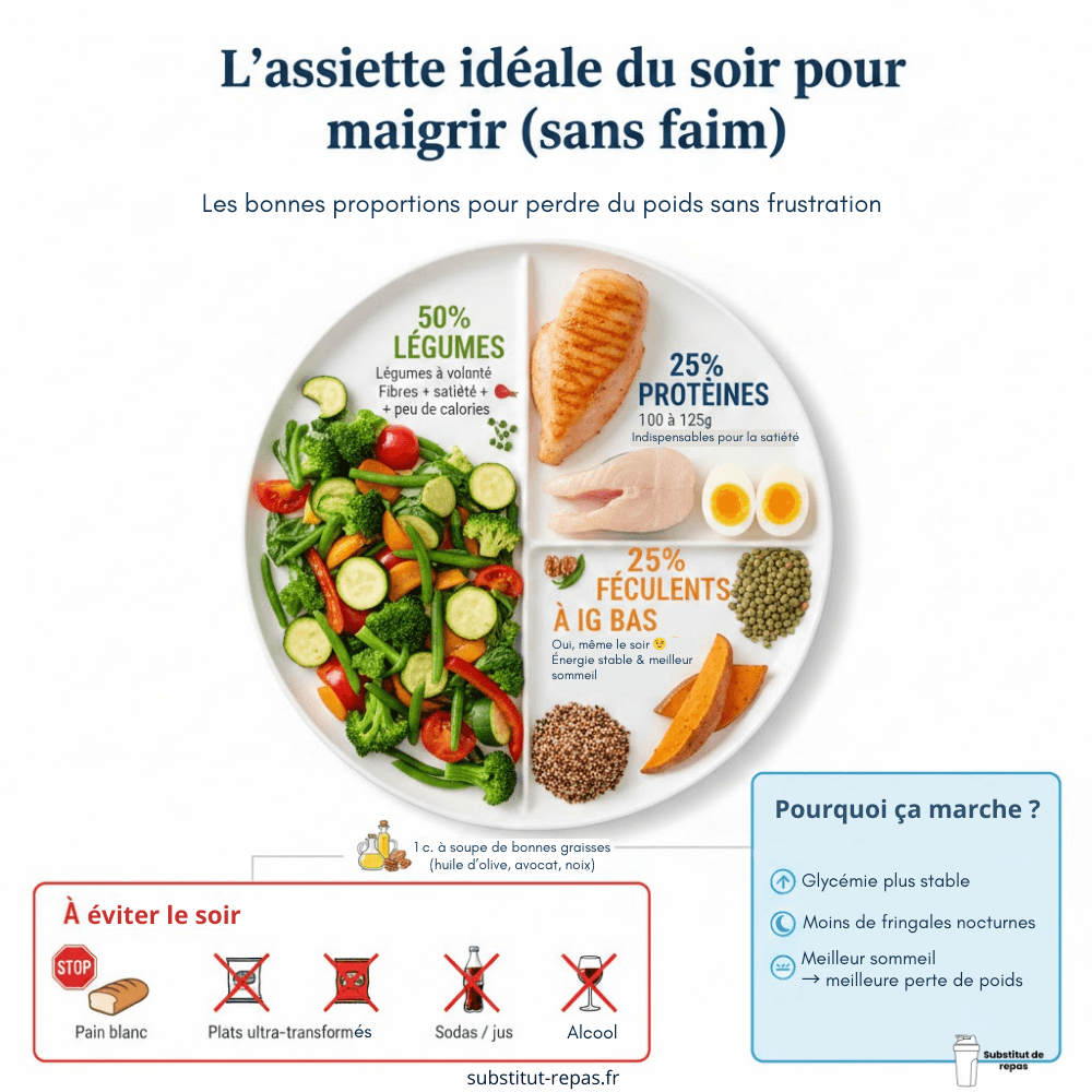 Assiette idéale du soir pour maigrir