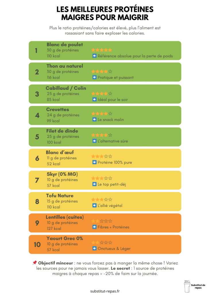 Meilleures protéines maigres pour maigrir