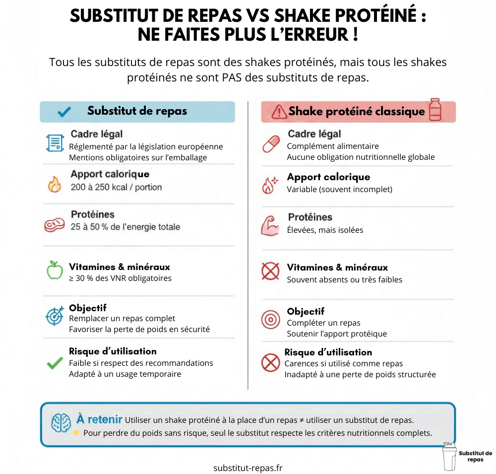 Substitut de repas vs shake protéiné
