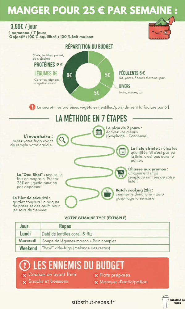 Manger pour 25 € par semaine