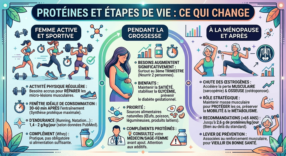 Les protéines lors des différentes étapes de vie de la femme