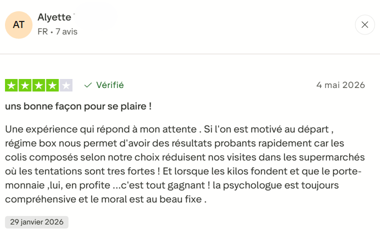 Avis positif Trustpilot